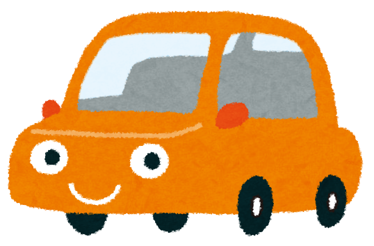 オレンジ色の車のイラスト